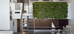 Elegant stone lobby with wood accents. Experience Windrose Tower's unique luxury offerings.