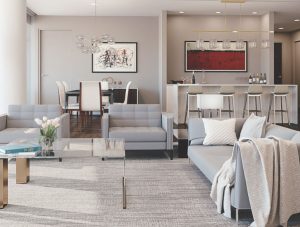 Luxury apartment living room area