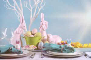 Bunny table decorations for Renaissance Dallas' Easter brunch
